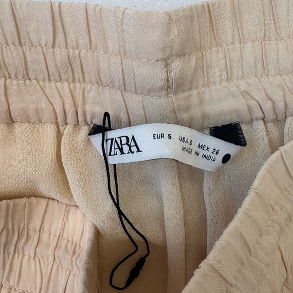 Zara Embroidered Floral Wide-Leg Pants Boho Scalloped Hem S - Picture 8 of 13